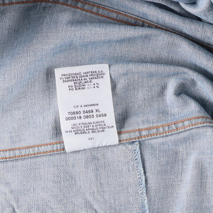 2000'S Levi's 70550-0459 Denim Jacket, Men's Size XL cotton blue type Vintage Second Hand