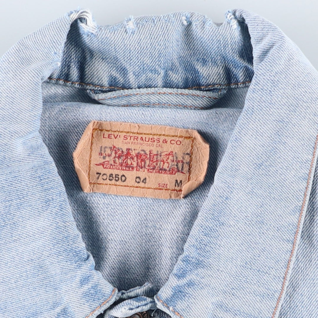 2000'S Levi's 70550-0459 denim jacket, men's size M cotton Blue type light blue Vintage Second Hand