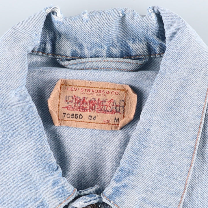 2000'S Levi's 70550-0459 denim jacket, men's size M cotton Blue type light blue Vintage Second Hand