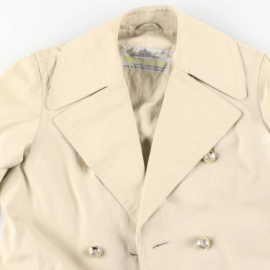 Aquascutum trench coat, made in Canada, women's size S cotton Beige type Vintage Second Hand