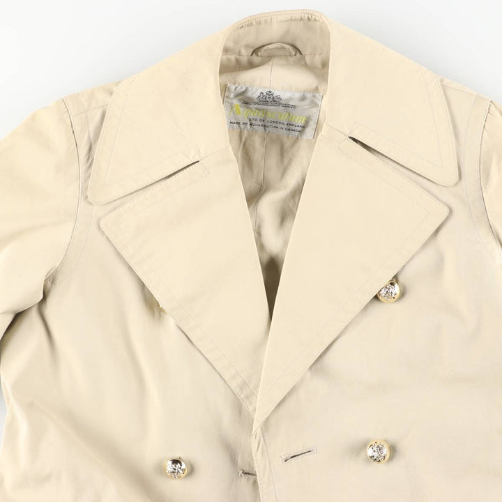 Aquascutum trench coat, made in Canada, women's size S cotton Beige type Vintage Second Hand