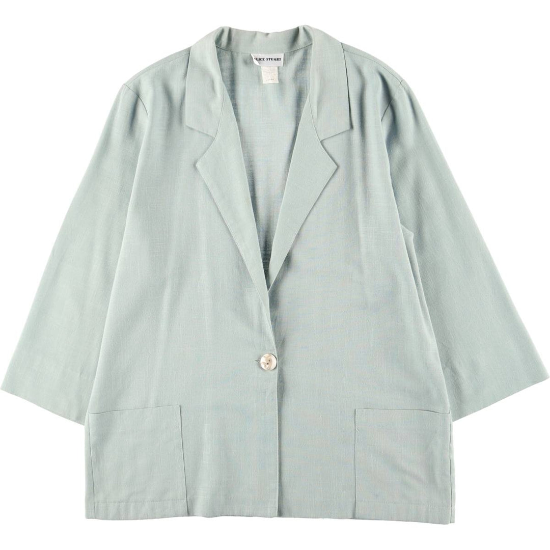 ALICE STUART Easy Jacket, Tailored Jacket, Made in USA, Women's Size L polyester Mint green Vintage Second Hand