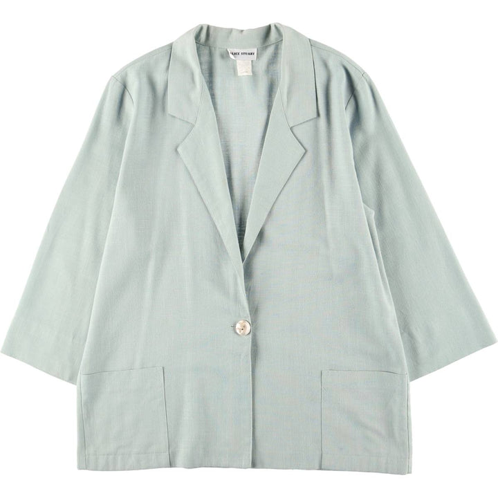 ALICE STUART Easy Jacket, Tailored Jacket, Made in USA, Women's Size L polyester Mint green Vintage Second Hand