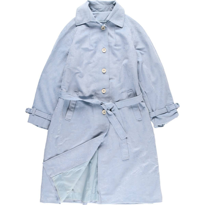 Women's Balmacaan Coat, Size L polyester Blue type light blue Vintage Second Hand