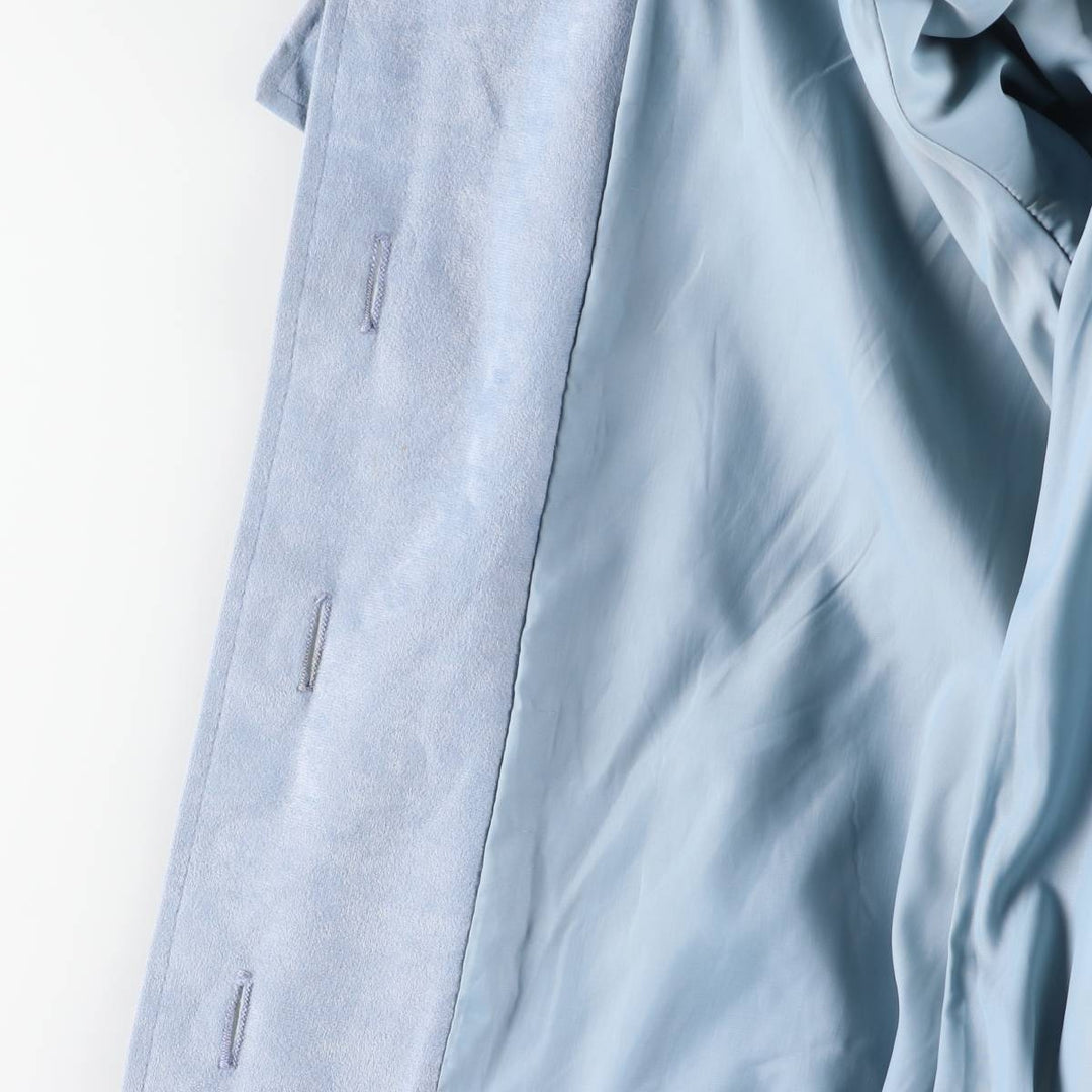 Women's Balmacaan Coat, Size L polyester Blue type light blue Vintage Second Hand