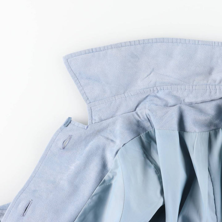 Women's Balmacaan Coat, Size L polyester Blue type light blue Vintage Second Hand