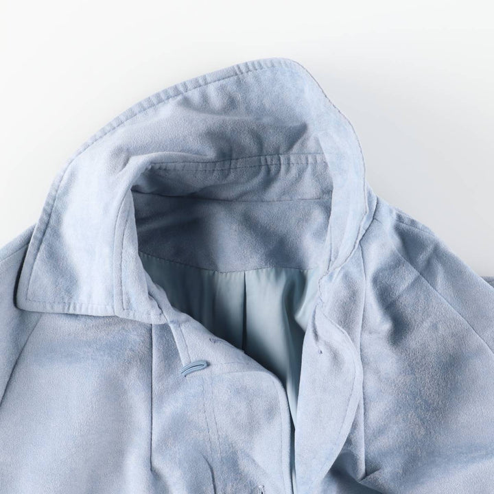 Women's Balmacaan Coat, Size L polyester Blue type light blue Vintage Second Hand