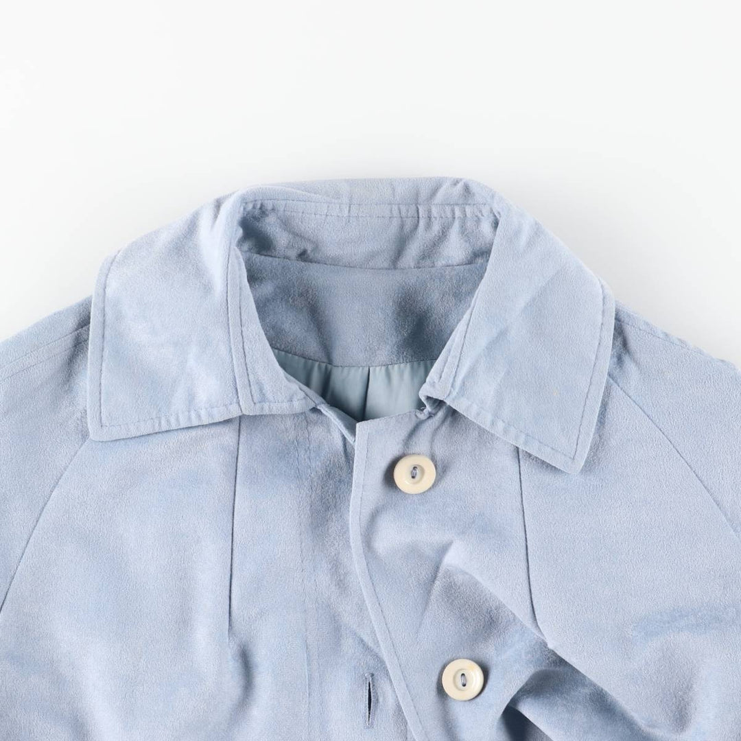 Women's Balmacaan Coat, Size L polyester Blue type light blue Vintage Second Hand