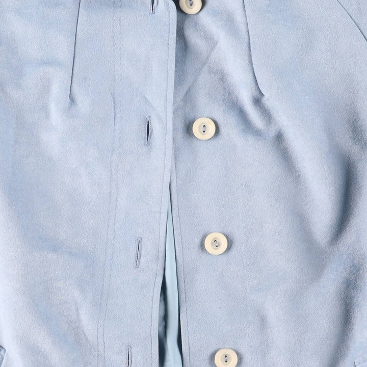 Women's Balmacaan Coat, Size L polyester Blue type light blue Vintage Second Hand