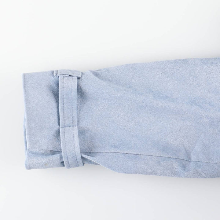 Women's Balmacaan Coat, Size L polyester Blue type light blue Vintage Second Hand