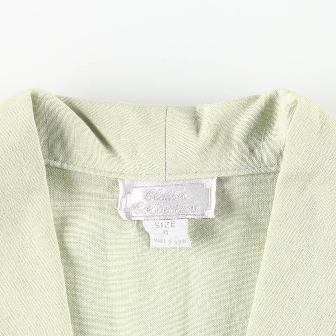 CLASSIC COLLECTION Blazer Tailored Jacket Made in USA, Women's Size L unclear Khaki type sage green Vintage Second Hand