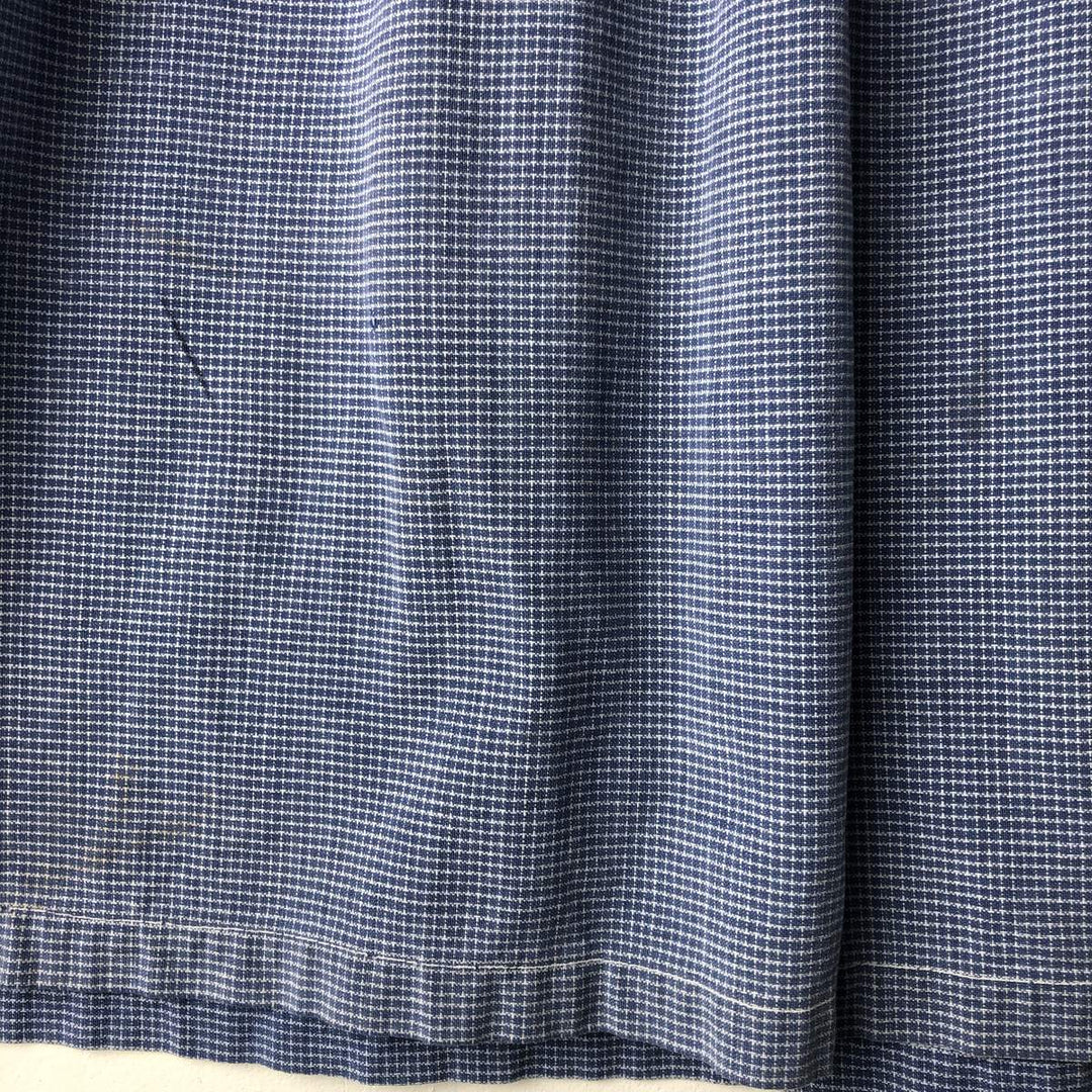 Check Pattern Long Sleeve Pullover Shirt, Men's Size L, Regular Collar unclear Blue type light blue Vintage Second Hand