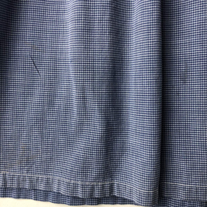 Check Pattern Long Sleeve Pullover Shirt, Men's Size L, Regular Collar unclear Blue type light blue Vintage Second Hand