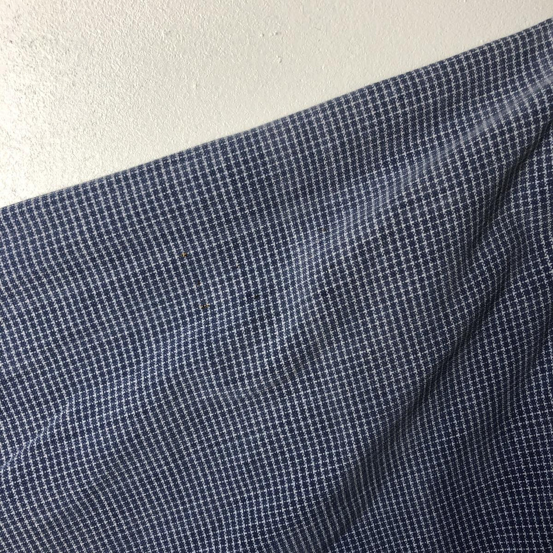 Check Pattern Long Sleeve Pullover Shirt, Men's Size L, Regular Collar unclear Blue type light blue Vintage Second Hand