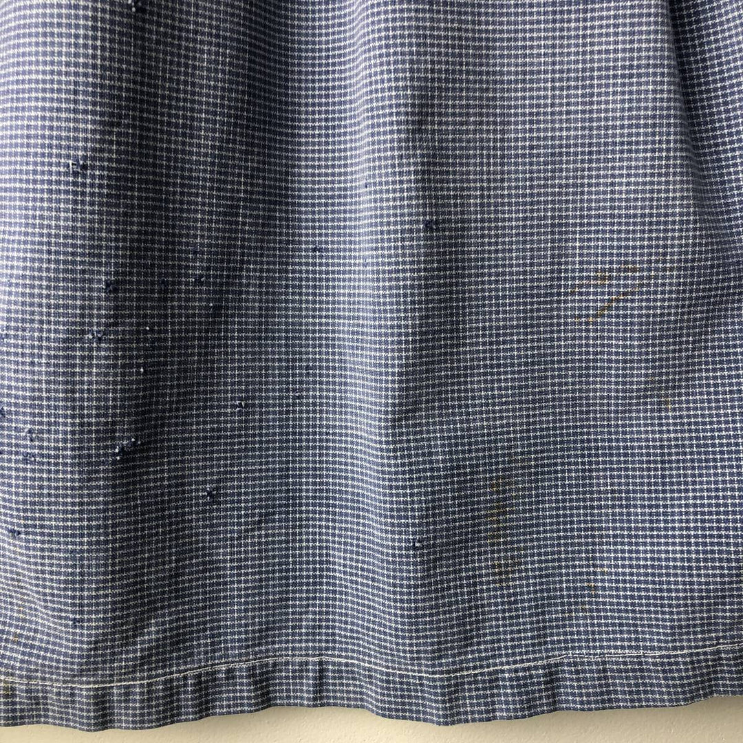 Check Pattern Long Sleeve Pullover Shirt, Men's Size L, Regular Collar unclear Blue type light blue Vintage Second Hand