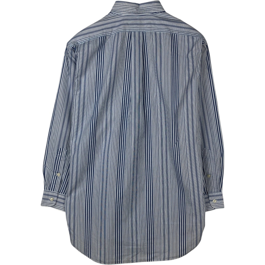 Ralph Lauren BLAKE Multi-Stripe Long Sleeve Button-Down Striped Shirt, Men's M cotton white type Vintage Second Hand