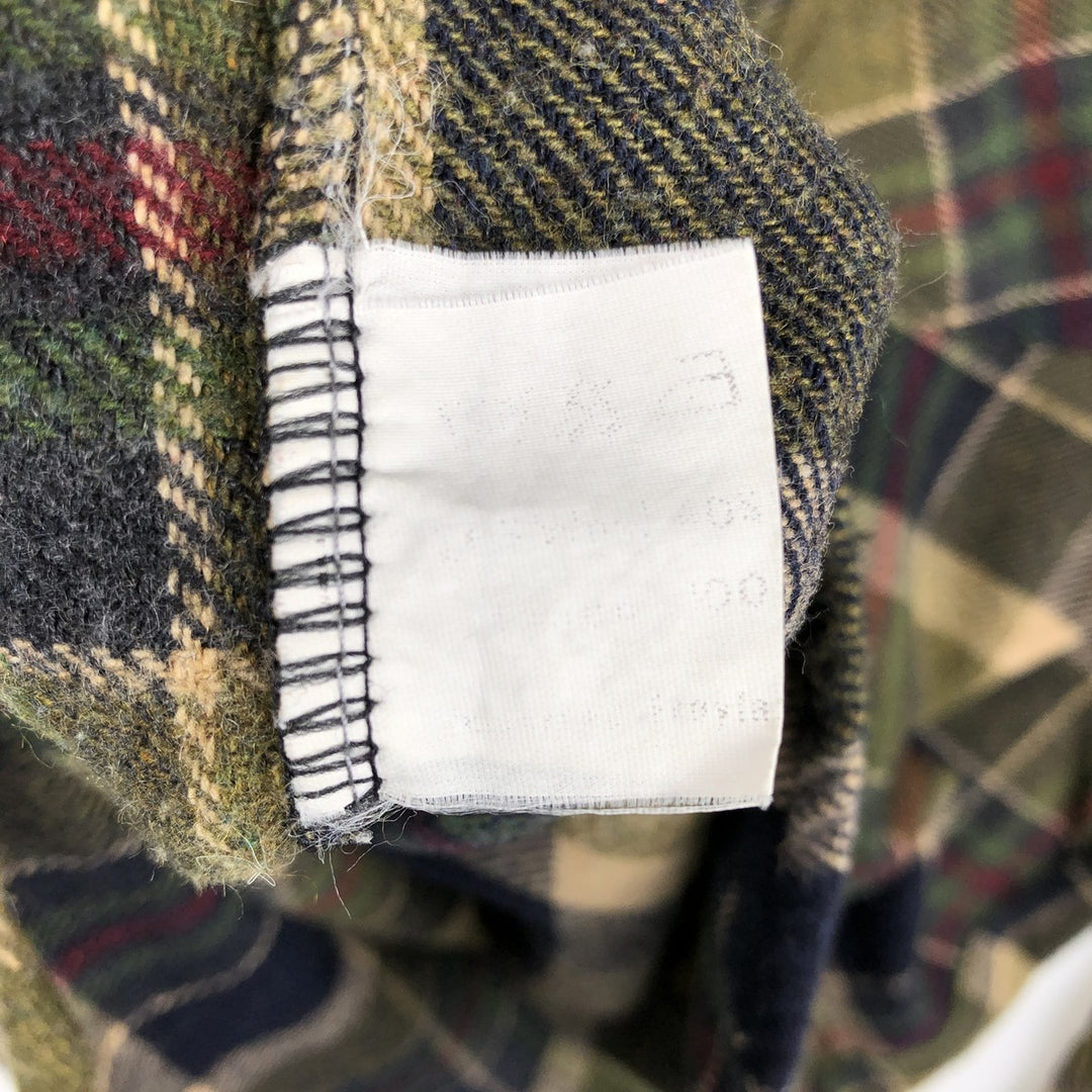Vintage Green Oaks long-sleeved button-down flannel check shirt, men's size XL unclear Khaki type Vintage Second Hand