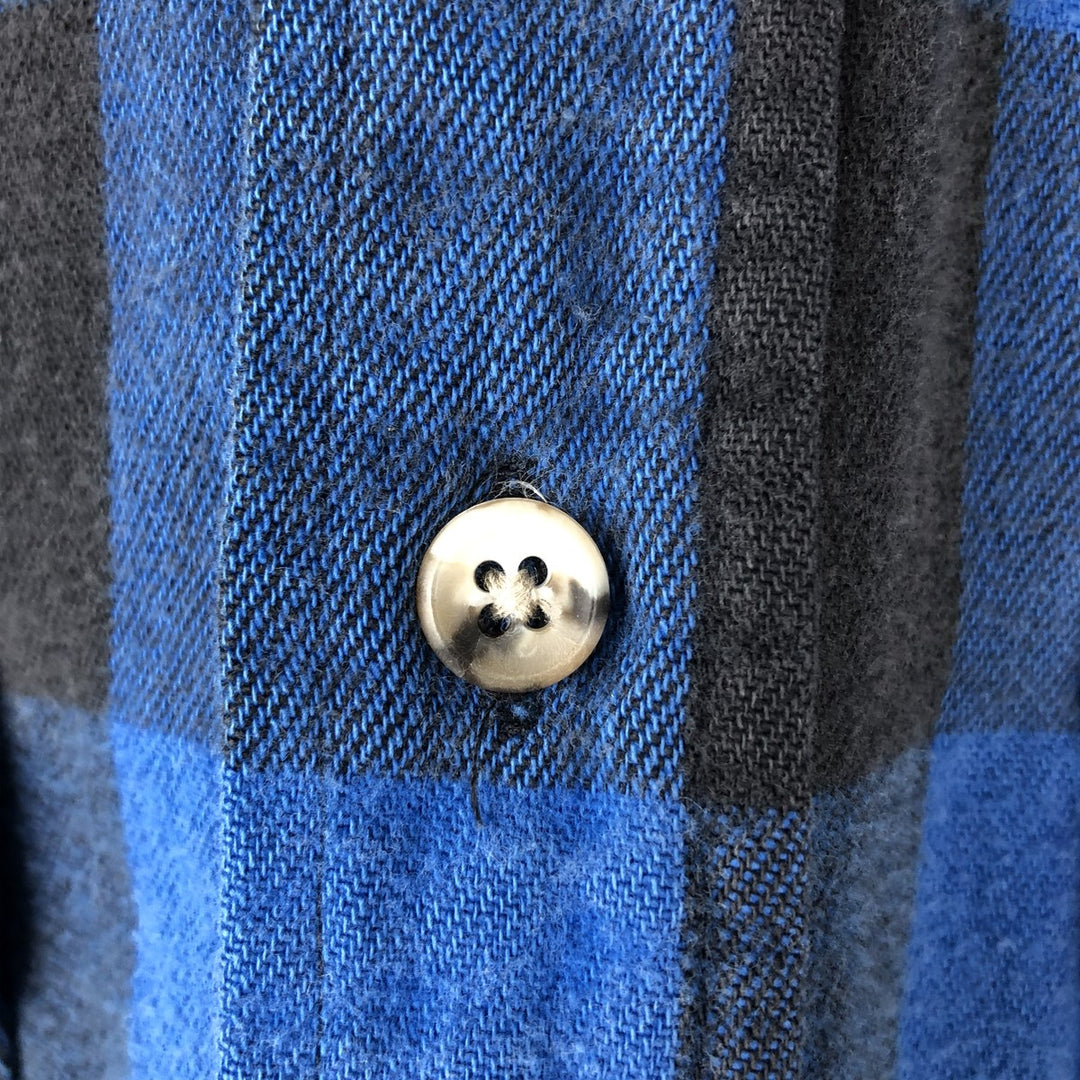 90'S Vintage Eddie Bauer Long Sleeve Flannel Check Shirt, Men's Size XL cotton blue type Vintage Second Hand