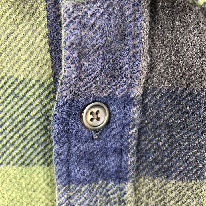 Vintage 90s-00'S St. John's Bay buffalo check long-sleeve flannel check shirt, size M, men's cotton blue type Vintage Second Hand