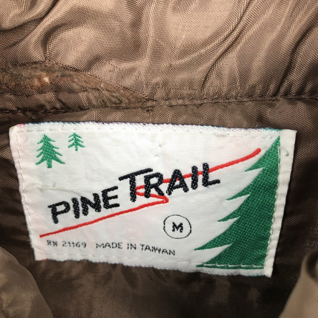 Vintage 1970'S PINE TRAIL long-sleeved flannel check shirt, size M, men's wool brown type Vintage Second Hand