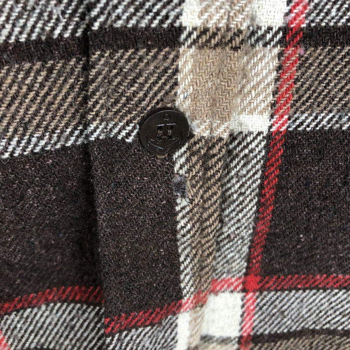 Vintage 1970'S PINE TRAIL long-sleeved flannel check shirt, size M, men's wool brown type Vintage Second Hand
