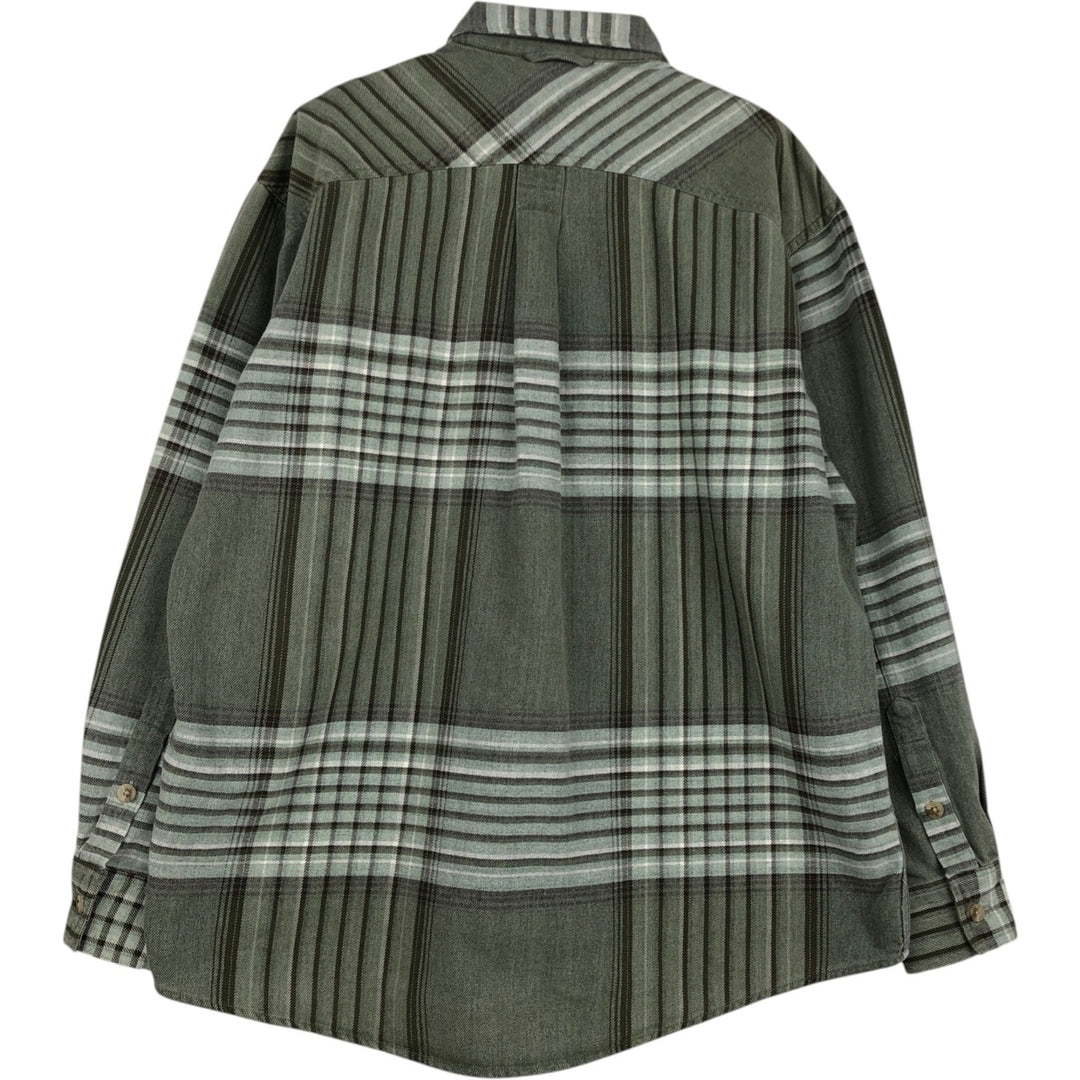 Vintage 90'S Timberland Lightflannel Check Shirt, Men's Size Medium, Long Sleeve unclear Khaki type sage green Vintage Second Hand