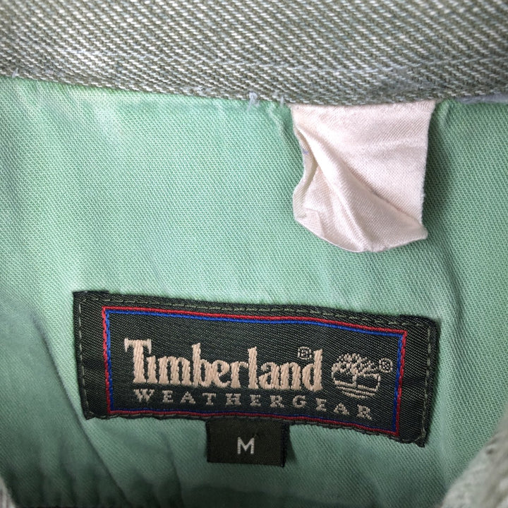 Vintage 90'S Timberland Lightflannel Check Shirt, Men's Size Medium, Long Sleeve unclear Khaki type sage green Vintage Second Hand