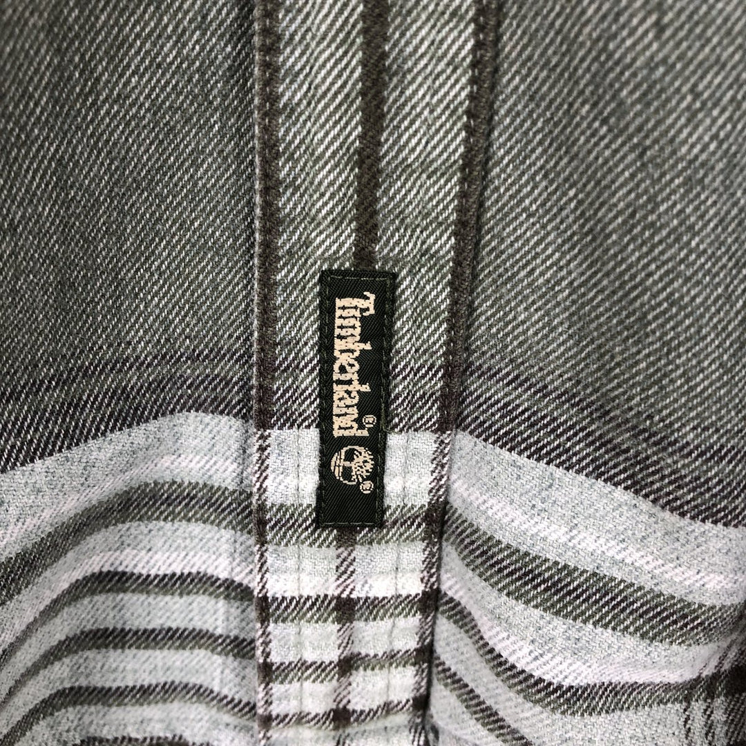 Vintage 90'S Timberland Lightflannel Check Shirt, Men's Size Medium, Long Sleeve unclear Khaki type sage green Vintage Second Hand