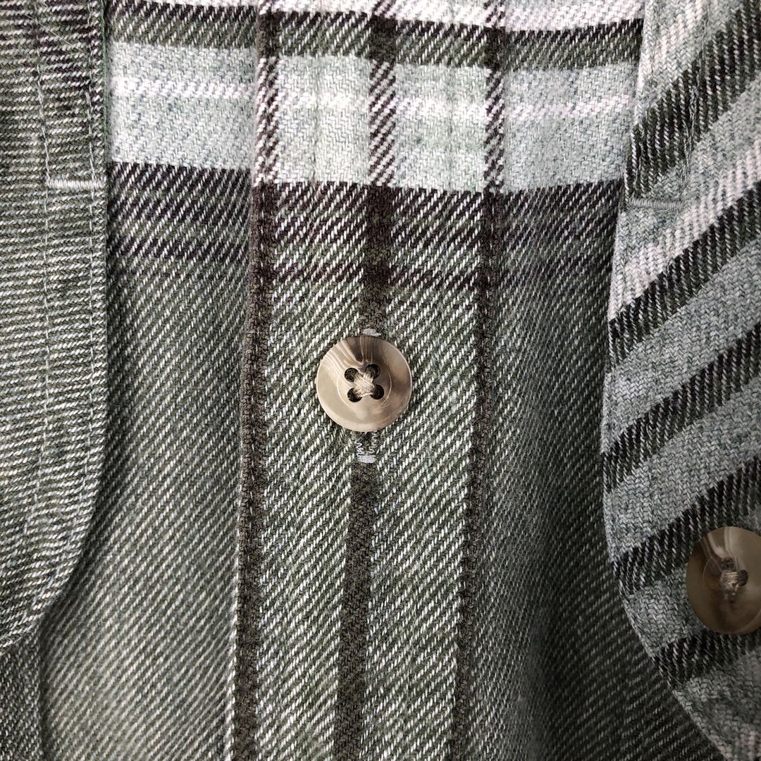 Vintage 90'S Timberland Lightflannel Check Shirt, Men's Size Medium, Long Sleeve unclear Khaki type sage green Vintage Second Hand