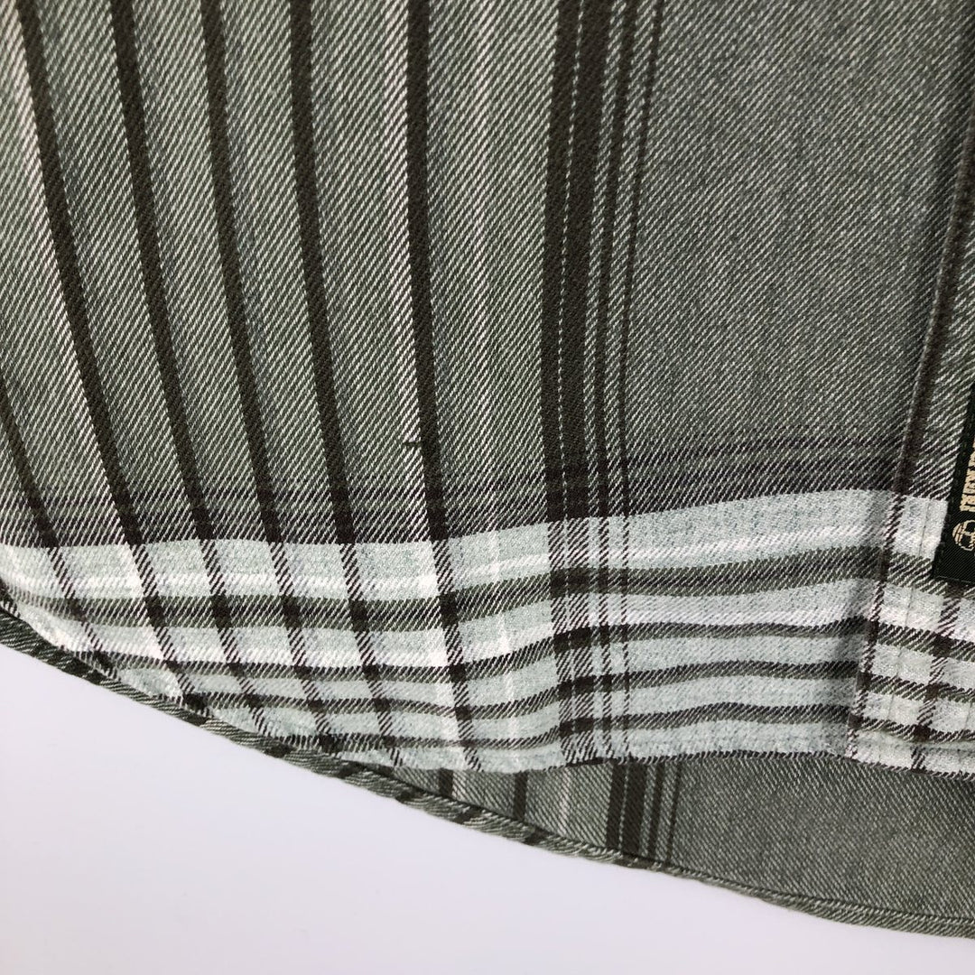 Vintage 90'S Timberland Lightflannel Check Shirt, Men's Size Medium, Long Sleeve unclear Khaki type sage green Vintage Second Hand