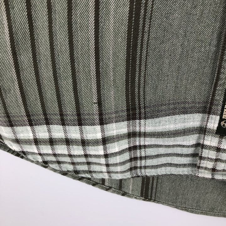 Vintage 90'S Timberland Lightflannel Check Shirt, Men's Size Medium, Long Sleeve unclear Khaki type sage green Vintage Second Hand