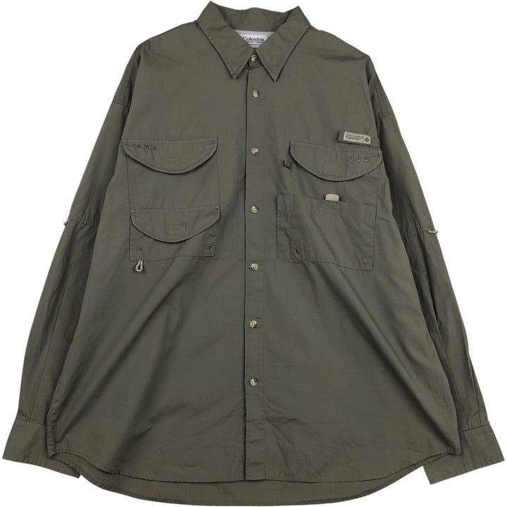 Columbia PFG Long Sleeve Fishing Shirt (Men's XL) from the 2000s cotton Khaki type Vintage Second Hand