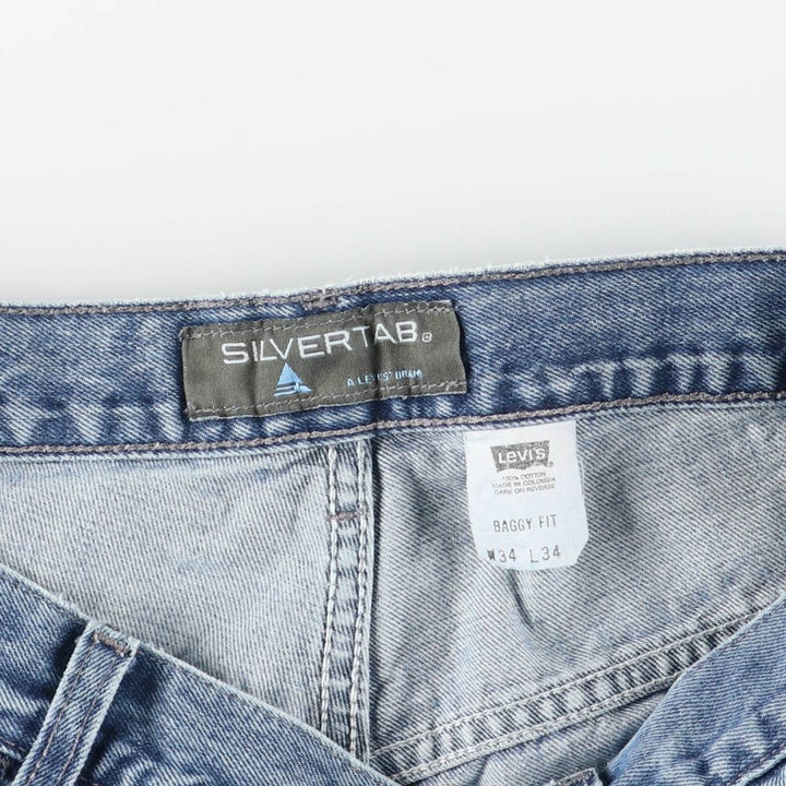 00'S Levi's SILVER TAB Silver Tab BAGGY FIT Tapered Denim Pants Men's w36 equivalent cotton Blue type light blue Vintage Second Hand
