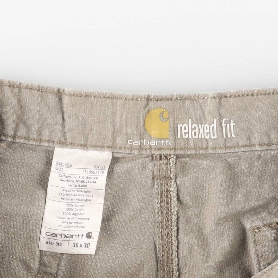 Carhartt Relaxed Fit Ripstop Work Pants, Men's, Size W37 cotton Khaki type Vintage Second Hand