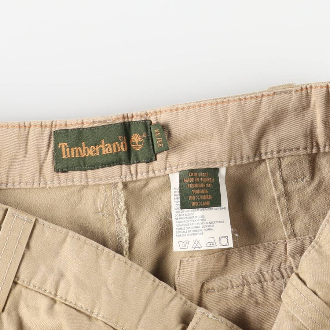Timberland Men's Cargo Pants, Size W35 linen Beige type Vintage Second Hand