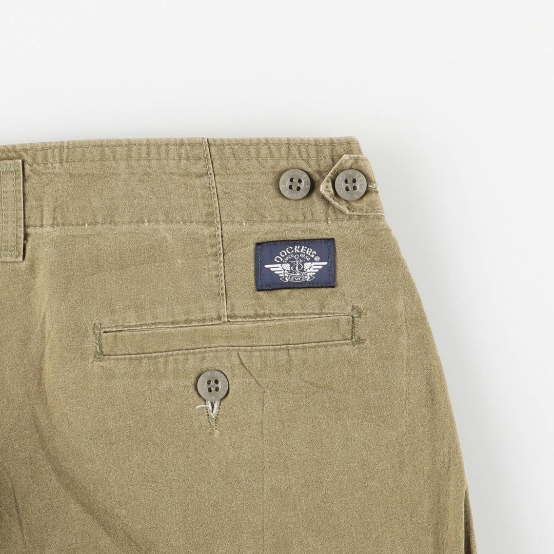 90'S Dockers/Levi's Two-Pleat Cotton Pants, Made in USA, Men's Size W37 (approx.), Vintage cotton Khaki type Vintage Second Hand