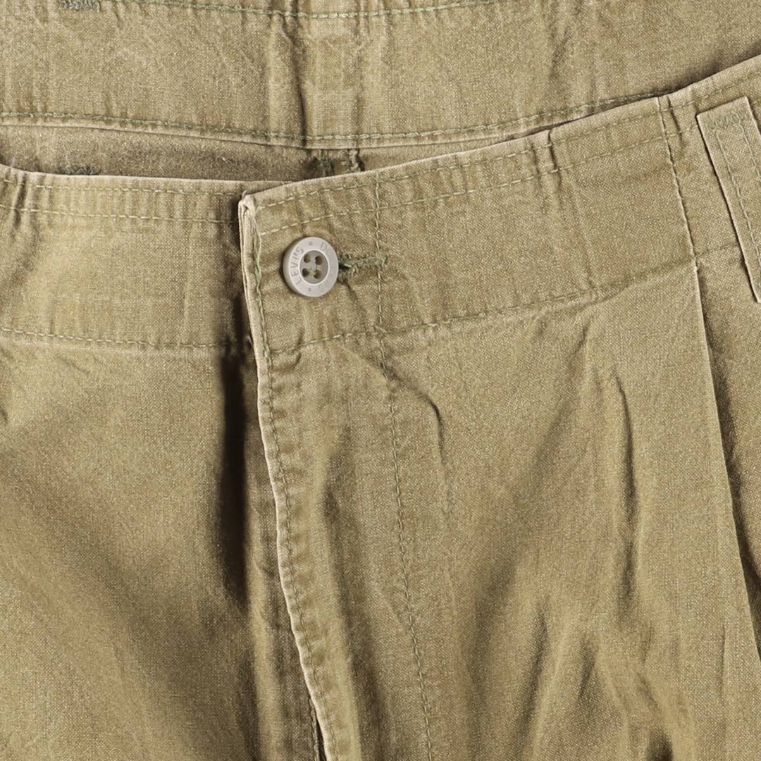 90'S Dockers/Levi's Two-Pleat Cotton Pants, Made in USA, Men's Size W37 (approx.), Vintage cotton Khaki type Vintage Second Hand