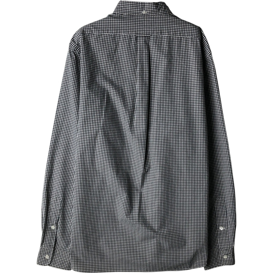 Ralph Lauren Gingham Check Long Sleeve Button-Down Check Shirt, Men's M Size cotton black type Vintage Second Hand