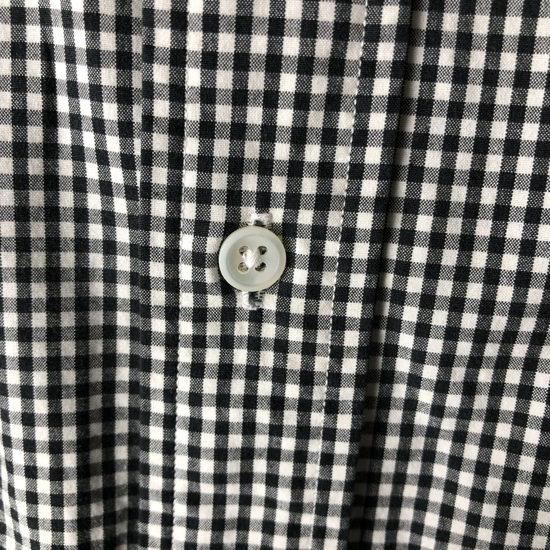 Ralph Lauren Gingham Check Long Sleeve Button-Down Check Shirt, Men's M Size cotton black type Vintage Second Hand