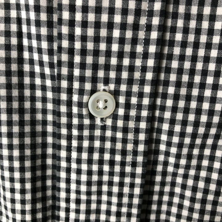 Ralph Lauren Gingham Check Long Sleeve Button-Down Check Shirt, Men's M Size cotton black type Vintage Second Hand