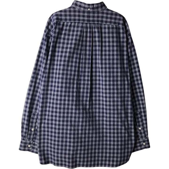 Ralph Lauren MCMEEL long-sleeved button-down check shirt, men's size XL cotton navy blue type Vintage Second Hand