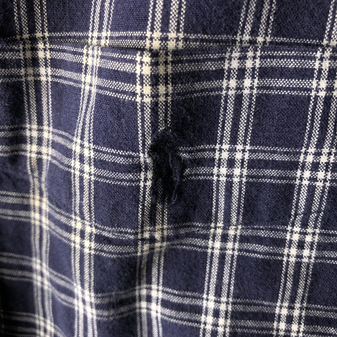 Ralph Lauren MCMEEL long-sleeved button-down check shirt, men's size XL cotton navy blue type Vintage Second Hand