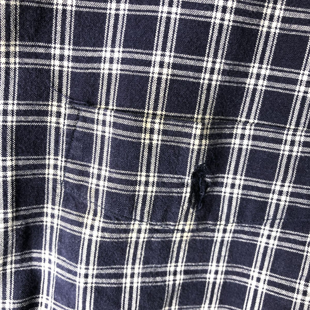 Ralph Lauren MCMEEL long-sleeved button-down check shirt, men's size XL cotton navy blue type Vintage Second Hand