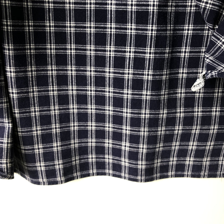 Ralph Lauren MCMEEL long-sleeved button-down check shirt, men's size XL cotton navy blue type Vintage Second Hand