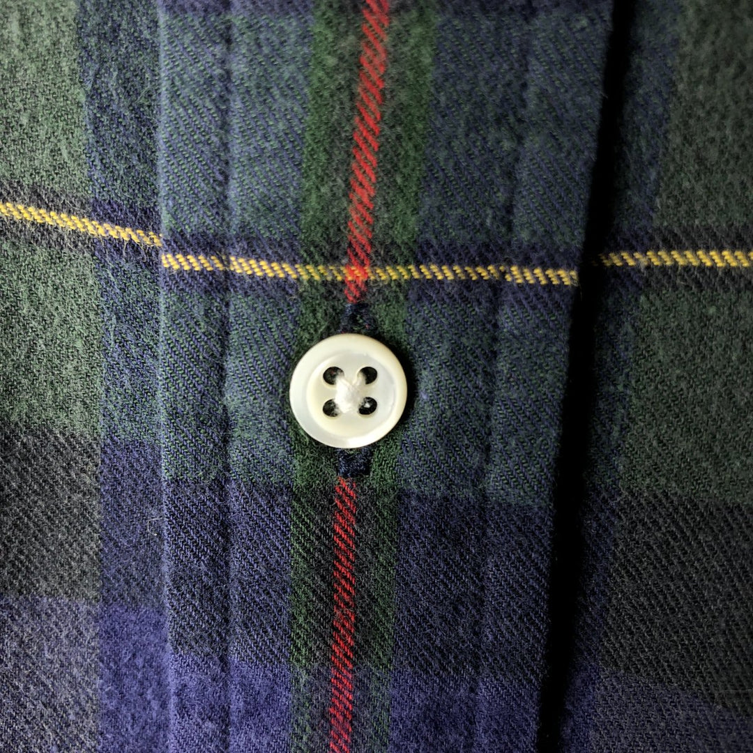 Ralph Lauren long sleeve button down check shirt, men's size L cotton navy blue type Vintage Second Hand