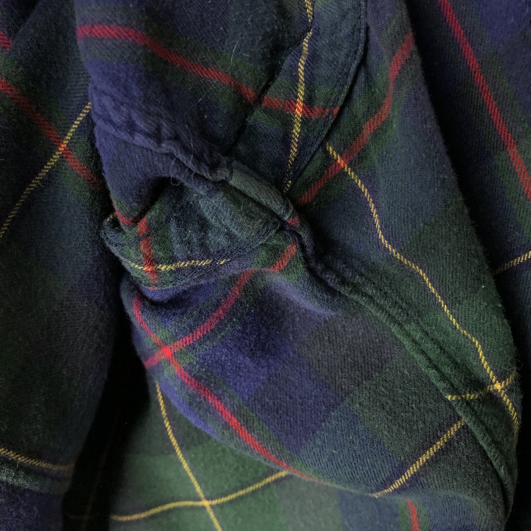 Ralph Lauren long sleeve button down check shirt, men's size L cotton navy blue type Vintage Second Hand