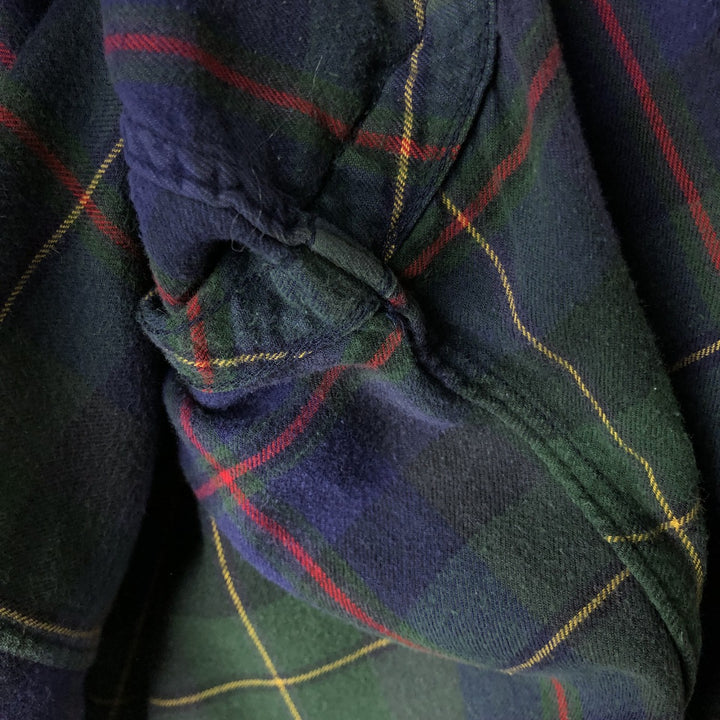 Ralph Lauren long sleeve button down check shirt, men's size L cotton navy blue type Vintage Second Hand