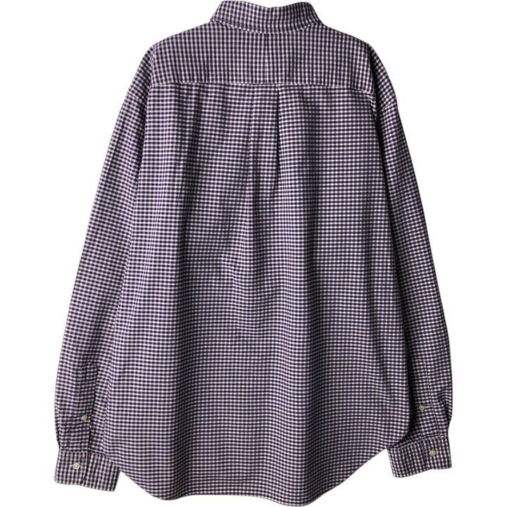 Ralph Lauren Classic Fit Gingham Check Long Sleeve Button-Down Check Shirt, Men's XL cotton purple type Vintage Second Hand