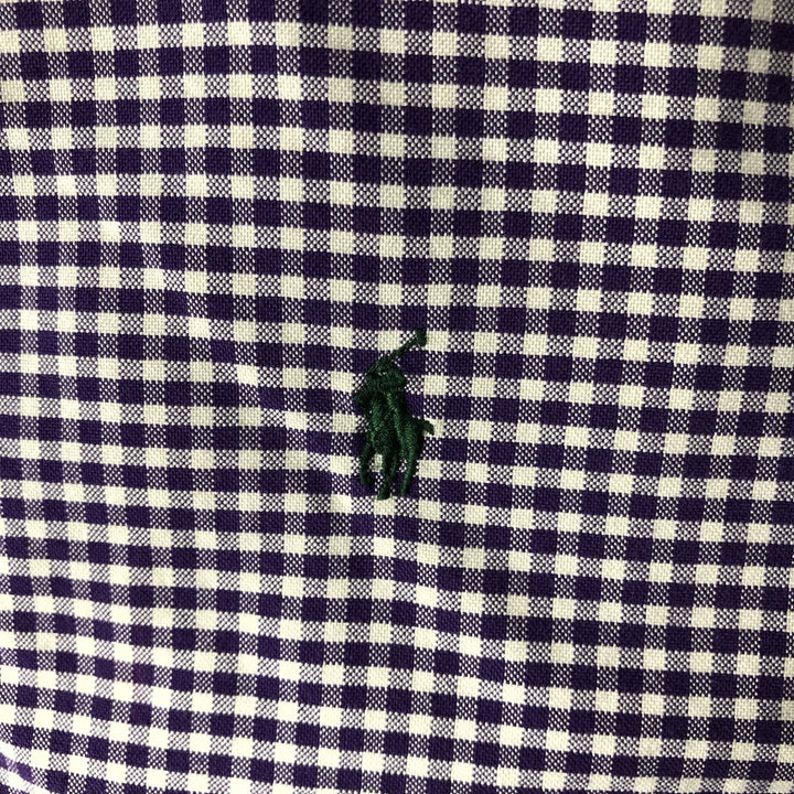 Ralph Lauren Classic Fit Gingham Check Long Sleeve Button-Down Check Shirt, Men's XL cotton purple type Vintage Second Hand