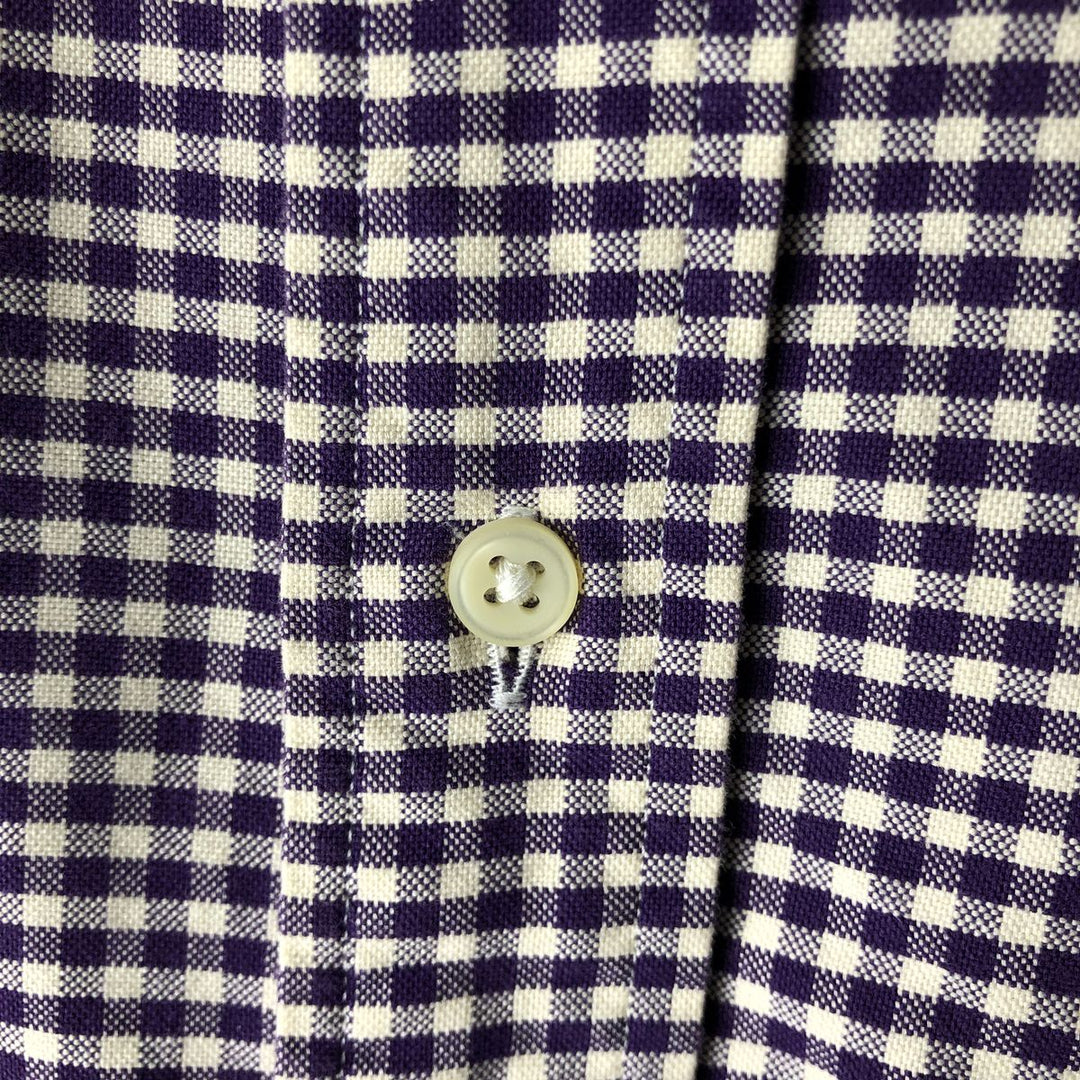 Ralph Lauren Classic Fit Gingham Check Long Sleeve Button-Down Check Shirt, Men's XL cotton purple type Vintage Second Hand